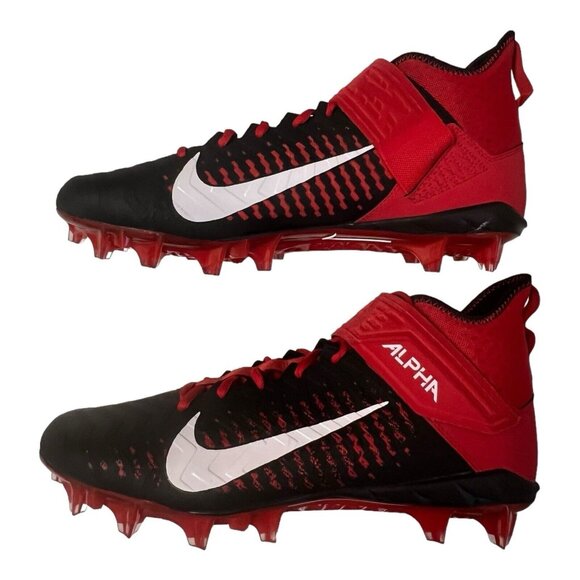 Nike Men’s Alpha Menace Pro 2 MID Football Cleats Black/Red Size 12 BV3945-600 - Picture 5 of 10